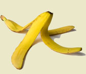banana peel on ground, waiting for someone to slip